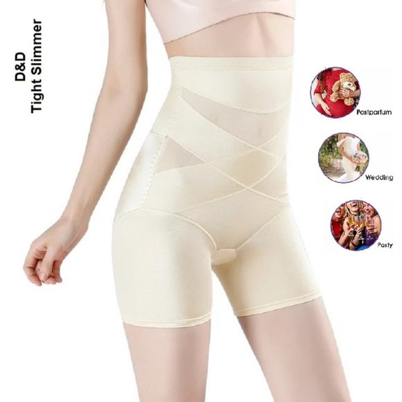 Tummy Control Shapewear Thigh Slimmer, Breathable High-Waist Body Shaper, 2-Pack - Picture 4 of 7